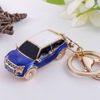 蓝色汽车钥匙扣 单只包装|精美韩版汽车造型合金钥匙扣 女生包包合金汽车钥匙扣挂饰挂件