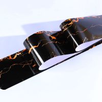 时尚黑金花 30CM宽度X5米长|自粘防水踢脚线墙贴纸客厅走廊瓷砖波导线贴纸门窗框装饰地脚线贴