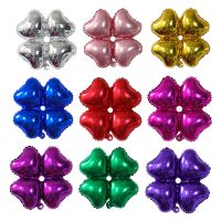 混色 50个装(送打气筒)|心形四叶草铝膜气球 结婚派对生日装饰布置拱门汽球 婚庆用品