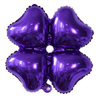 紫色 20个装(无打气筒)|心形四叶草铝膜气球 结婚派对生日装饰布置拱门汽球 婚庆用品