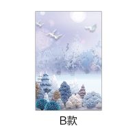 B款 60x90cm|静电免胶欧式磨砂玻璃贴膜卫生间移门窗户贴纸玻璃隔断麋鹿