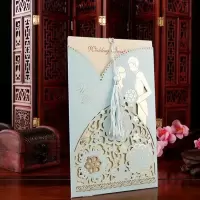 蒂芙尼蓝 通用款20份装|2019新款打印请帖结婚喜帖婚宴邀请函创意婚礼请柬结婚用品邀请函