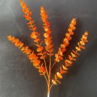 多肉尤加利十枝|十枝装桔色咖色系列仿真花假花婚庆绢花道具香槟花艺橘色秋色婚礼