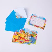 6个装带信封图案九|儿童生日用品 贺卡 派对邀请卡片 邀请函 创意请帖 卡通图案请柬