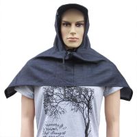 带帽沿套头款防尘帽|5个价 牛仔布披肩帽防尘风帽工作帽头套面具劳保用品 披风帽粉尘