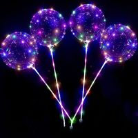 三节手柄闪灯普通款 5套|球网夜光趣步地推波波红透明会发光气球广场儿童卡通夜市热卖