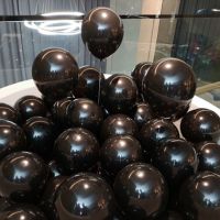 钢琴黑色气球 50个(送气筒+胶点+彩带)|气球装饰布置网红金属金银亮片气球儿童生日派对结婚年会告白气球