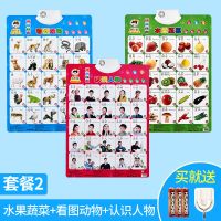 套餐2(水果+动物+人物)送3个电|汉语拼音拼读全表26个字母表卡片英语音标发音有声挂图识字识图