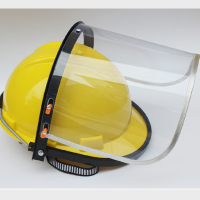 黄色安全帽+透明PVC黑支架|pvc防护面罩防酸碱面具配安全帽防飞溅电焊面罩防粉尘打磨面屏