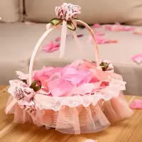 -%香槟色|婚庆用品伴娘花童撒花花篮撒花瓣篮子结婚道具爱心伴娘手提