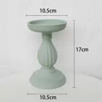 浅抹茶小号烛台|烛台蜡烛拍照道具浪漫乡村复古做旧木质婚礼摆件美食摄影婚庆道具