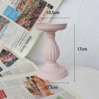 粉色小号烛台|烛台蜡烛拍照道具浪漫乡村复古做旧木质婚礼摆件美食摄影婚庆道具