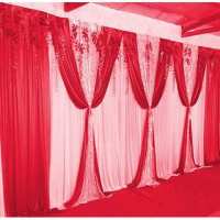 3*6背景红色|2020新款婚庆背景纱幔婚礼现场布置纱幔婚庆道具舞台背景幕布沙