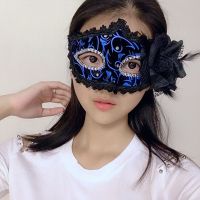 黑底蓝面|舞会女款防护活动个性蒙面家用面具女半脸古风公主 中国风白色