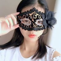 黑底黄面|舞会女款防护活动个性蒙面家用面具女半脸古风公主 中国风白色