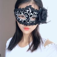 黑底银白面|舞会女款防护活动个性蒙面家用面具女半脸古风公主 中国风白色