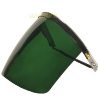 铝合金支架PC面屏深绿色_|电焊面罩安全帽护罩一体带烧焊防护面具面屏配帽防冲击耐高温化工