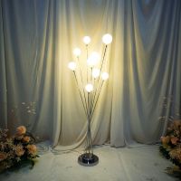 银色铝杆1.2米9头暖光|新款婚庆金色电镀幸福苹果树发光路引灯 婚礼现场布置道具摆件t台