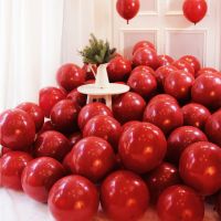 石榴红50个 气筒+打结器+胶点+彩带|结婚气球婚房装饰用品生日布置气球加厚防爆浪漫气球套餐气球