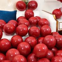 石榴红50个 气筒+打结器|结婚网红石榴气球加厚防爆婚房双层婚礼红色婚庆场景布置装饰用品