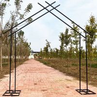 浪漫小屋黑色|婚庆道具婚礼铁艺花架舞台布置背景装饰摆件几何路引绢花门拱门架