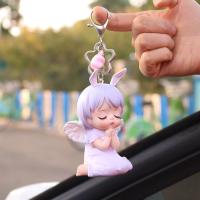 紫色安妮钥匙扣盒装|创意网红安妮卡通可爱钥匙扣挂件汽车钥匙挂链挂饰圈女包包挂礼品