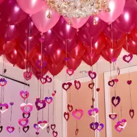 加厚粉色+红色+玫红100个 送打气筒|加厚气球套装结婚用品婚房布置生日装饰网红儿童生日派对