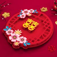 立体刺绣芙蓉喜|结婚房间装饰喜字对联门贴婚房装饰布置大门房门喜字婚庆婚礼挂饰