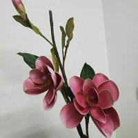 1号玫红色一支|仿真pu 木兰花玉兰花假花家居橱窗酒店婚庆布景装饰影视道具华艺