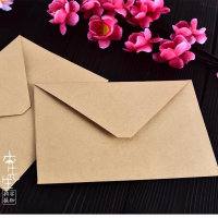 十个装|简约复古风木朴mupu文艺空白纯色小牛皮信封装贺卡明信片信纸