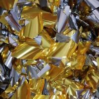 单面金1斤|彩虹机喷纸金银亮片纸 婚礼庆典手撒亮片彩片 礼花填充内容物