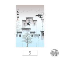 05 80x120cm|江南水乡玻璃贴膜新中式简约浴室卧室窗户移门静电透光不透明贴纸