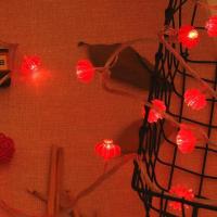 红灯笼 电池款6米50灯带闪[送电池]|led灯笼装饰灯新年房间装饰灯装扮闪灯中国结寝室宿舍挂灯节日灯