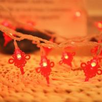 红中国结 电池遥控款-6米50灯[送电池]|led灯笼装饰灯新年房间装饰灯装扮闪灯中国结寝室宿舍挂灯节日灯