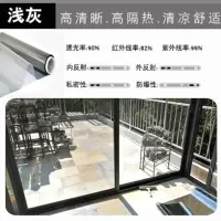双向浅灰带防爆效果 30x100cm|双向透视玻璃贴膜门面商铺店面门商场贴膜防晒节能防爆贴纸自粘