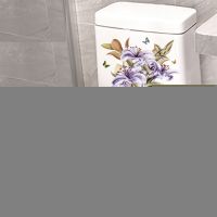 CE|卫生间厕所马桶贴纸创意荷花墙贴门贴窗户贴纸防水马桶贴画装饰