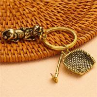 纯铜纯铜簸箕耙犁+实心貔貅..|手工中国风纯铜钥匙扣生肖挂坠挂件配饰复古簸箕创意个性钥匙挂饰