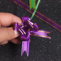 紫色 100个|迷你手拉花小号蝴蝶结结婚庆用品包装盒糖盒装饰拉花节日礼品彩带