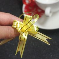 黄色 600个|迷你手拉花小号蝴蝶结结婚庆用品包装盒糖盒装饰拉花节日礼品彩带