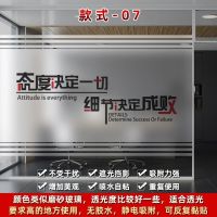 款式-07[线条镂空磨砂一体] 100x122cm|办公室装饰玻璃贴门贴团队励志语录正能量激励标语透光不透明贴纸