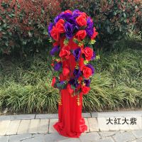 大红大紫|婚庆道具罗马柱路引新款开业花篮引路花绢花婚庆用品婚礼花柱引路
