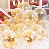 金色亮片 50个(胶点+丝带)|气球装饰商场布置网红加厚金属气球金亮片球婚房装饰生日派对