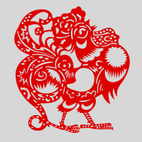 10[纸质鸡,单张价格] 25CM|端午节门贴公鸡剪纸纸贴纸剪贴画作品手工贴的窗花小鸡粽子墙贴画