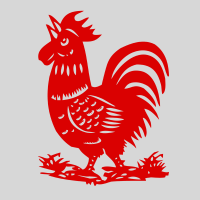 14[纸质鸡,单张价格] 30CM|端午节门贴公鸡剪纸纸贴纸剪贴画作品手工贴的窗花小鸡粽子墙贴画