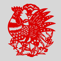 15[纸质鸡,单张价格] 40CM|端午节门贴公鸡剪纸纸贴纸剪贴画作品手工贴的窗花小鸡粽子墙贴画