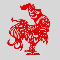 16[纸质鸡,单张价格] 40CM|端午节门贴公鸡剪纸纸贴纸剪贴画作品手工贴的窗花小鸡粽子墙贴画