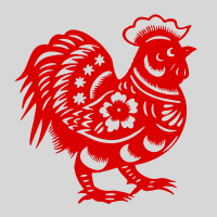 19[纸质鸡,单张价格] 35CM|端午节门贴公鸡剪纸纸贴纸剪贴画作品手工贴的窗花小鸡粽子墙贴画