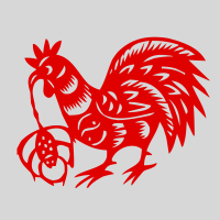 22[纸质鸡,单张价格] 25CM|端午节门贴公鸡剪纸纸贴纸剪贴画作品手工贴的窗花小鸡粽子墙贴画