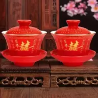 喜茶茶碗|新款中式汉唐婚礼道具马鞍弓箭火盆合卺路引婚庆用品装饰布置摆