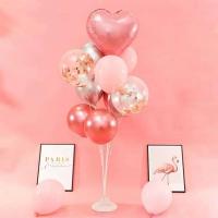 1.5米粉爱心金属粉地飘3 地飘|地飘气球落地开业生日汽球装饰派对支架立柱野餐婚房结婚场景布置